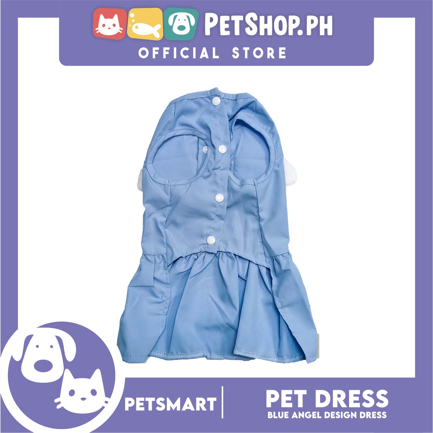 Pet Dress Blue Angel Design (Medium) Pet Clothes
