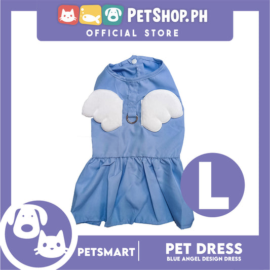 Pet Dress Blue Angel Design (Large) Pet Clothes