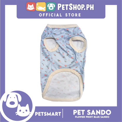 Pet Sando Flower Design Blue (Medium) for dogs and cats