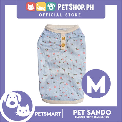 Pet Sando Flower Design Blue (Medium) for dogs and cats