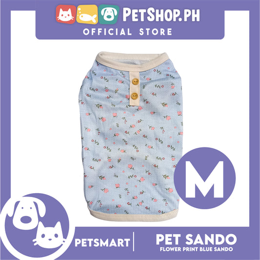 Pet Sando Flower Design Blue (Medium) for dogs and cats