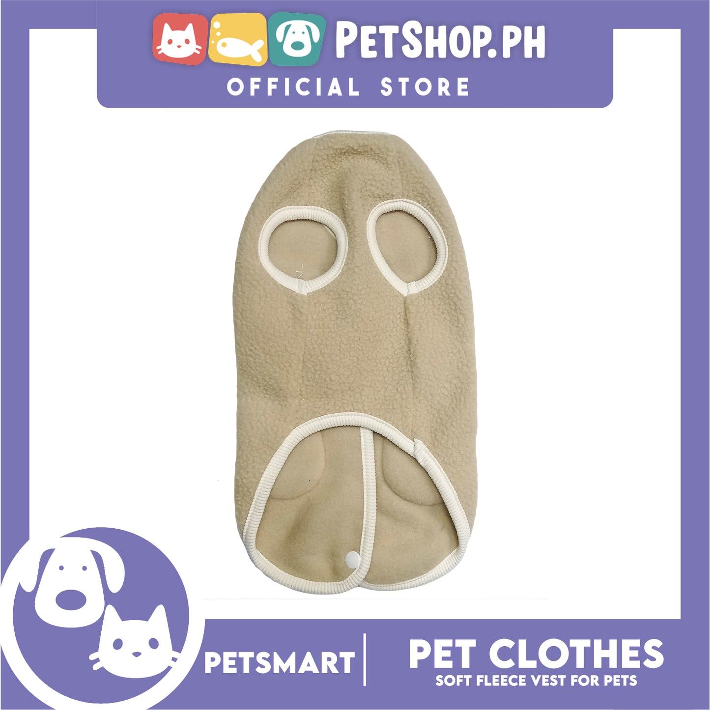 Pet Clothes Bunny Soft Fleece Vest Sando Shirt Brown (Medium) for Cats and Dogs