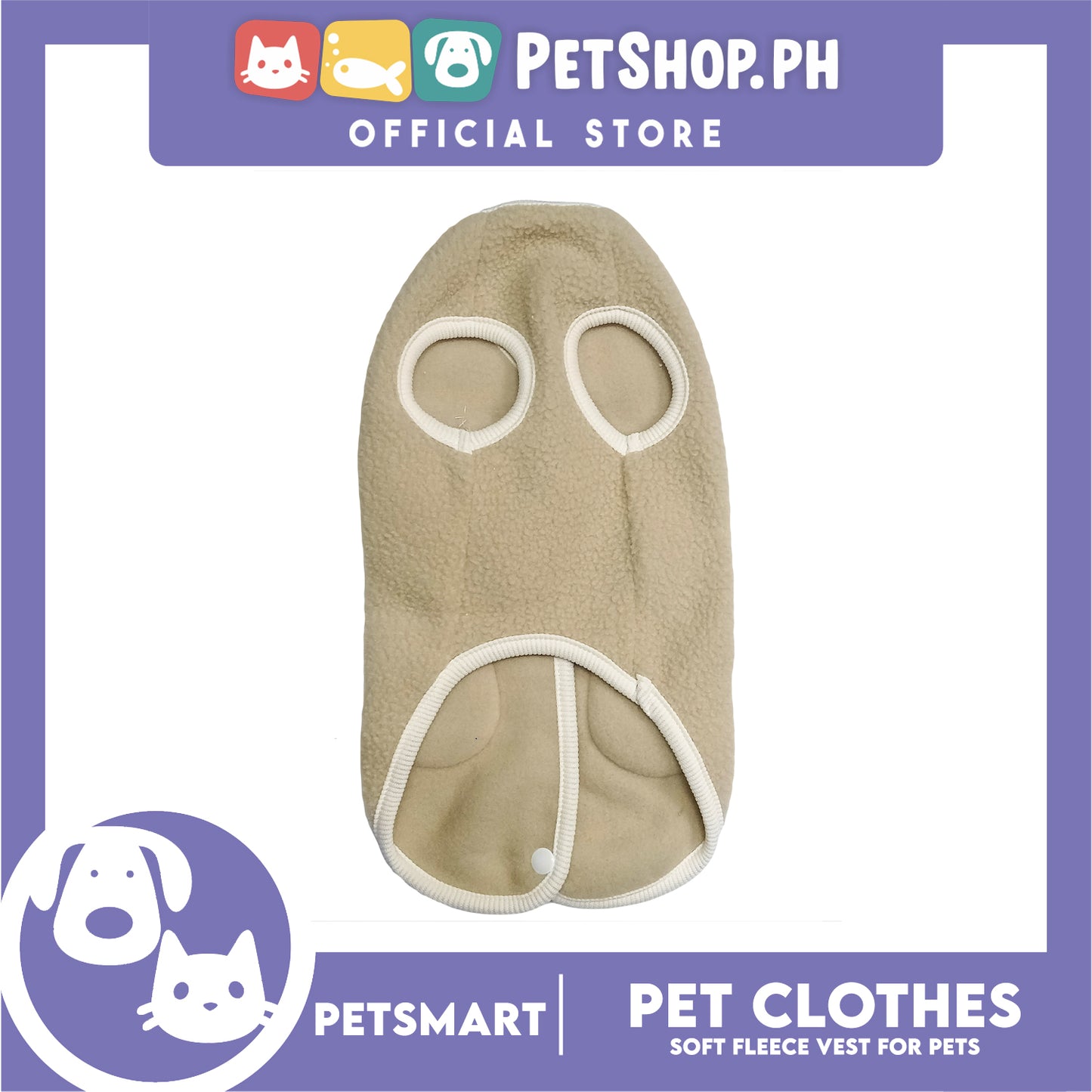 Pet Clothes Bunny Soft Fleece Vest Sando Shirt Brown (Large) for Cats and Dogs
