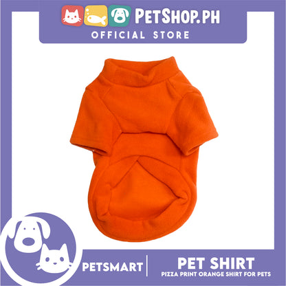 Pet Shirt Pizza Print Orange (Large) for Cats and Dogs Pet Clothes